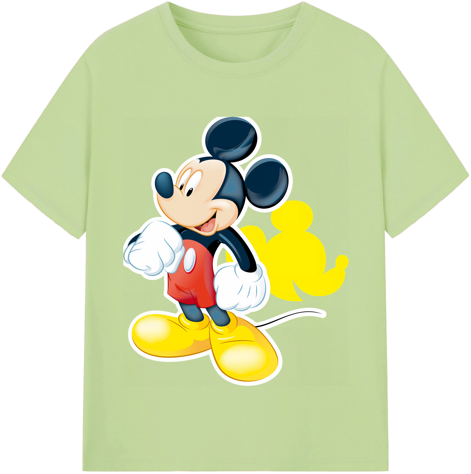 （画像用） ミッキーマウス Mickey Mouse 綿100％半袖Tシャツ（フロントプリント）